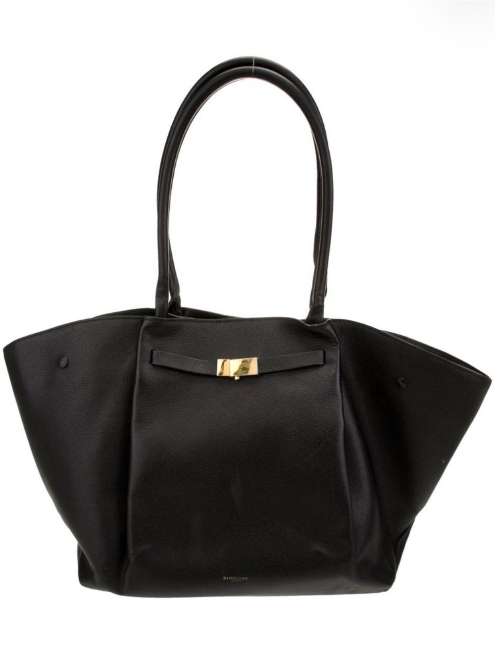 Demellier Black Leather New York Shoulder Bag